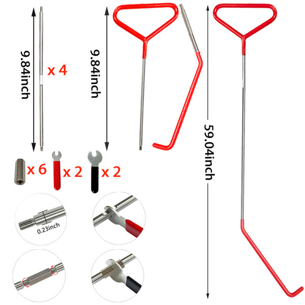 25 Piece Car Truck Multi-Tool Set, Long Distance Emergency Key Hitch Tool Triangle, Emergency Door Opening Tool Set, Wrench Combo Tool, Emergency Hitch Tree Hook Trailer Box Hitch