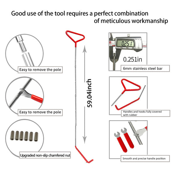 25 Piece Car Truck Multi-Tool Set, Long Distance Emergency Key Hitch Tool Triangle, Emergency Door Opening Tool Set, Wrench Combo Tool, Emergency Hitch Tree Hook Trailer Box Hitch