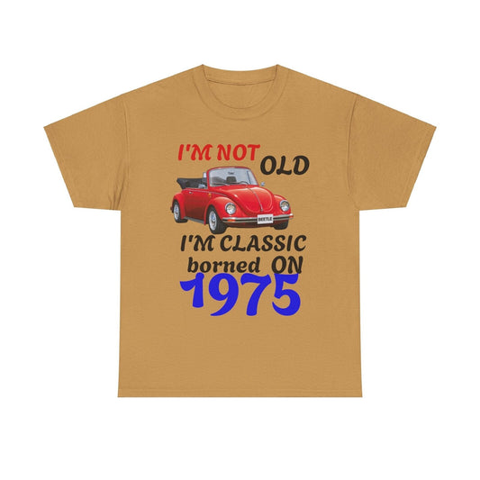 1975 classic vw bettle Unisex Heavy Cotton Tee